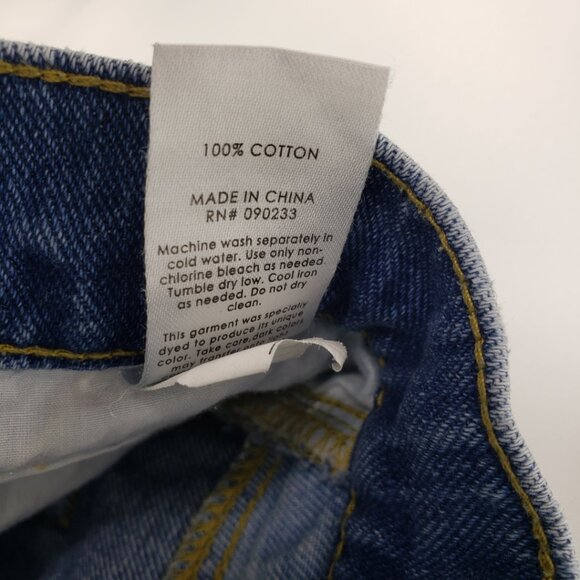 Pacsun Two Tone High Rise Straight Leg Jeans 26 Color Block Cotton Blue - Picture 9 of 9